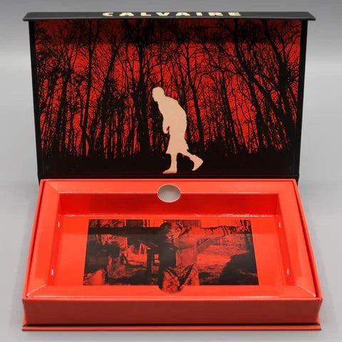 Degausser Video Calvaire Limited Edition Deluxe LED VHS packaging with red and black design.
