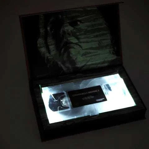 Limited Edition Deluxe LED VHS of "Criminally Insane 2" with glowing case, Degausser Video.