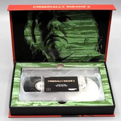 Degausser Video's Criminally Insane 2 Limited Edition Deluxe LED VHS in open box.