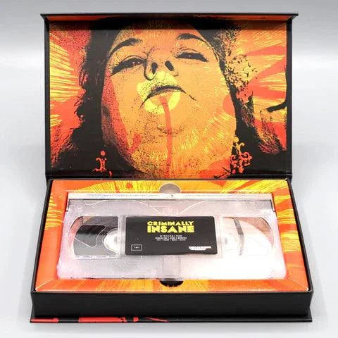 Limited Edition Degausser Video VHS of "Criminally Insane" in deluxe LED box.