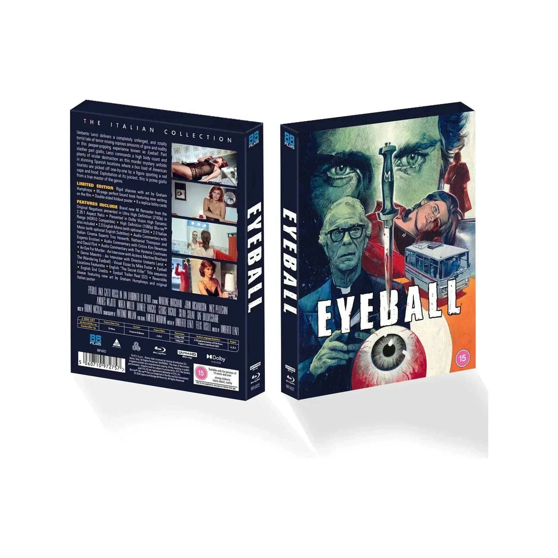 Eyeball Deluxe Limited Edition 4K Ultra HD Blu-Ray with slipcase and extras, horror thriller with art by Graham Humphreys.