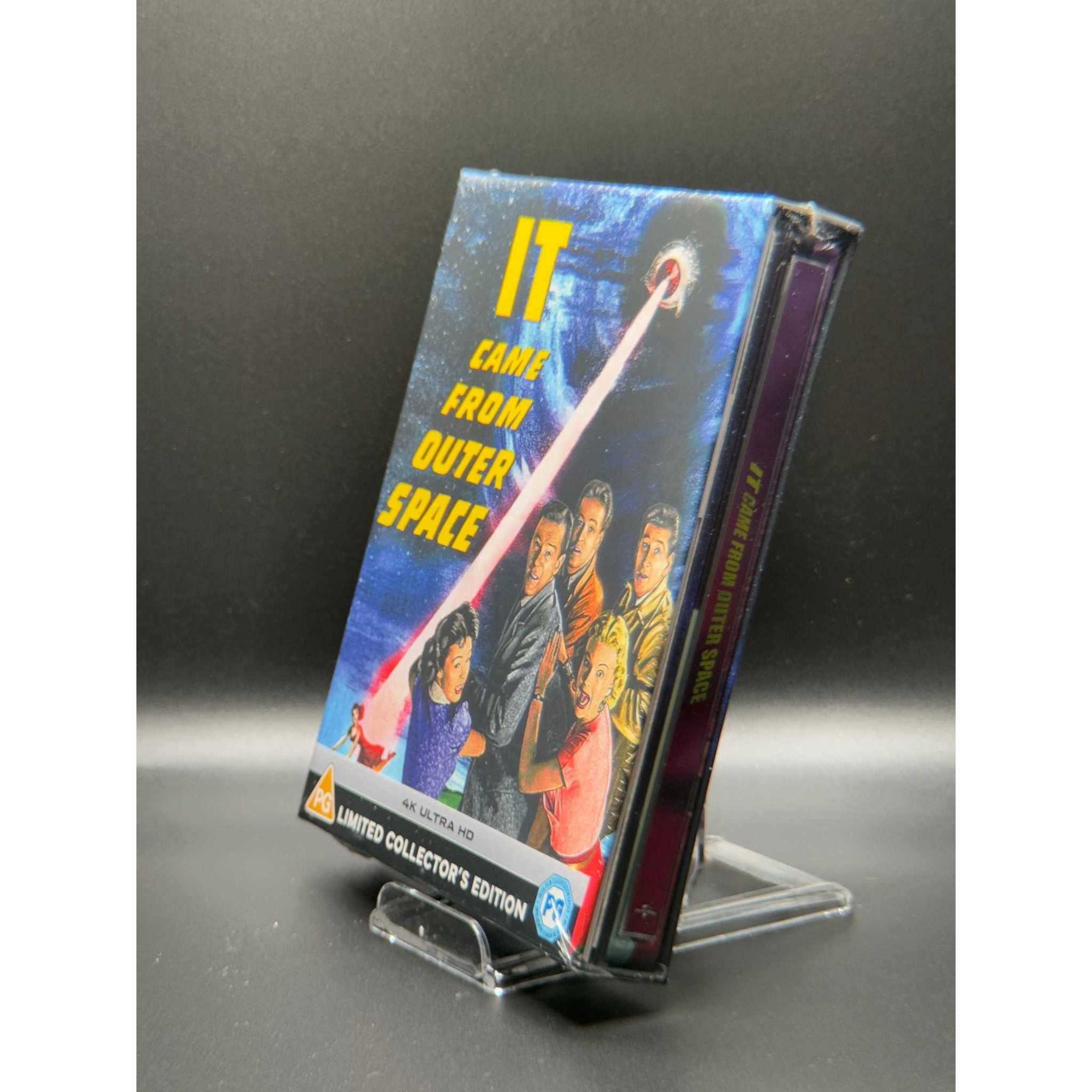 Outer Space Limited Edition Steelbook Ultimate Collectors Edition 4K Ultra HD on stand.