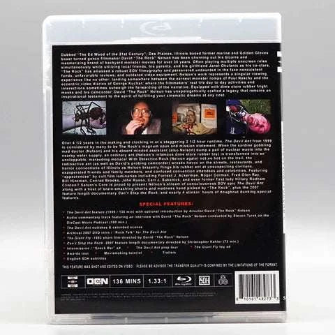 Blu-ray packaging for "Saturn's Core - David 'The Rock' Nelson Collection: Volume 2" with detailed text and images on the back cover.