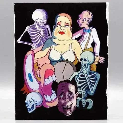 VHSHitfest - Death Laughs Among Us Blu-Ray cover featuring a clown and skeleton.