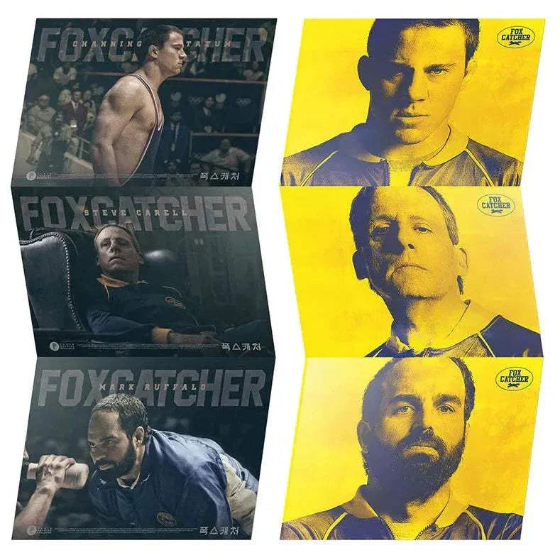 Foxcatcher Deluxe Box Blu-ray Steelbook with exclusive artwork and collectible items including gold medal replica, wristband, gym towel, posters, and essay book