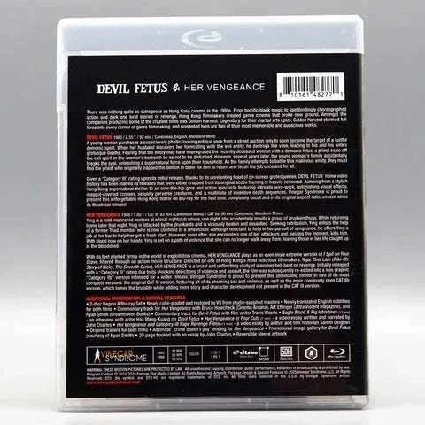 Vinegar Syndrome Blu-Ray of Devil Fetus and Her Vengeance with slipcover, featuring 1980s Hong Kong cinema classics.