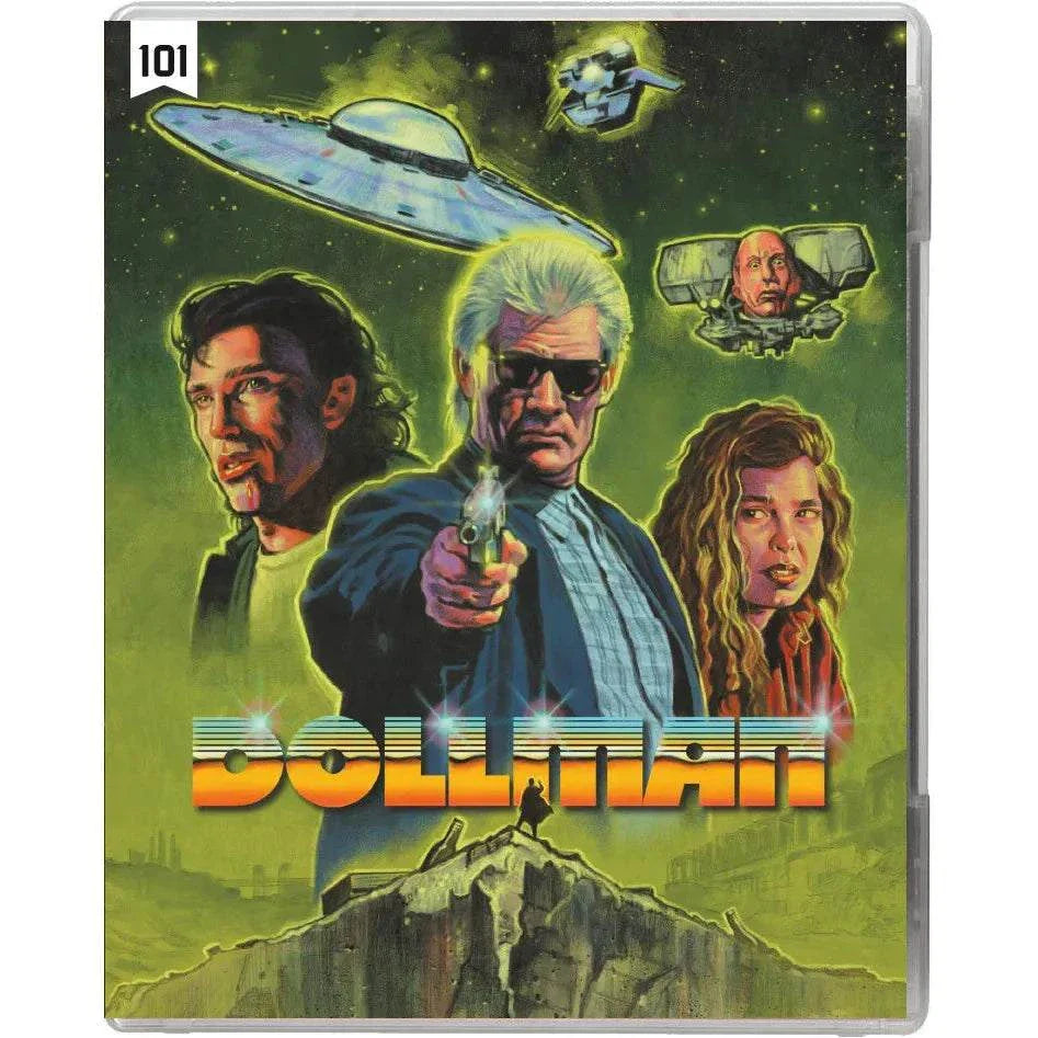 The Dollman Toybox limited edition Blu-Ray box set featuring Dollman X Demonic Toys collection with sci-fi horror cover art and 101 Films branding