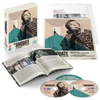 The Graduate Limited Collectors Edition 4K Ultra HD and Blu-Ray set with booklet, soundtrack CD, slipcase, and posters.