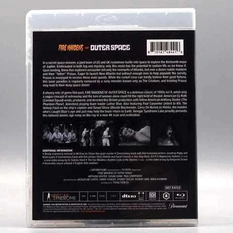 Fire Maidens of Outer Space Blu-ray cover showing sci-fi movie synopsis and details with slipcover packaging
