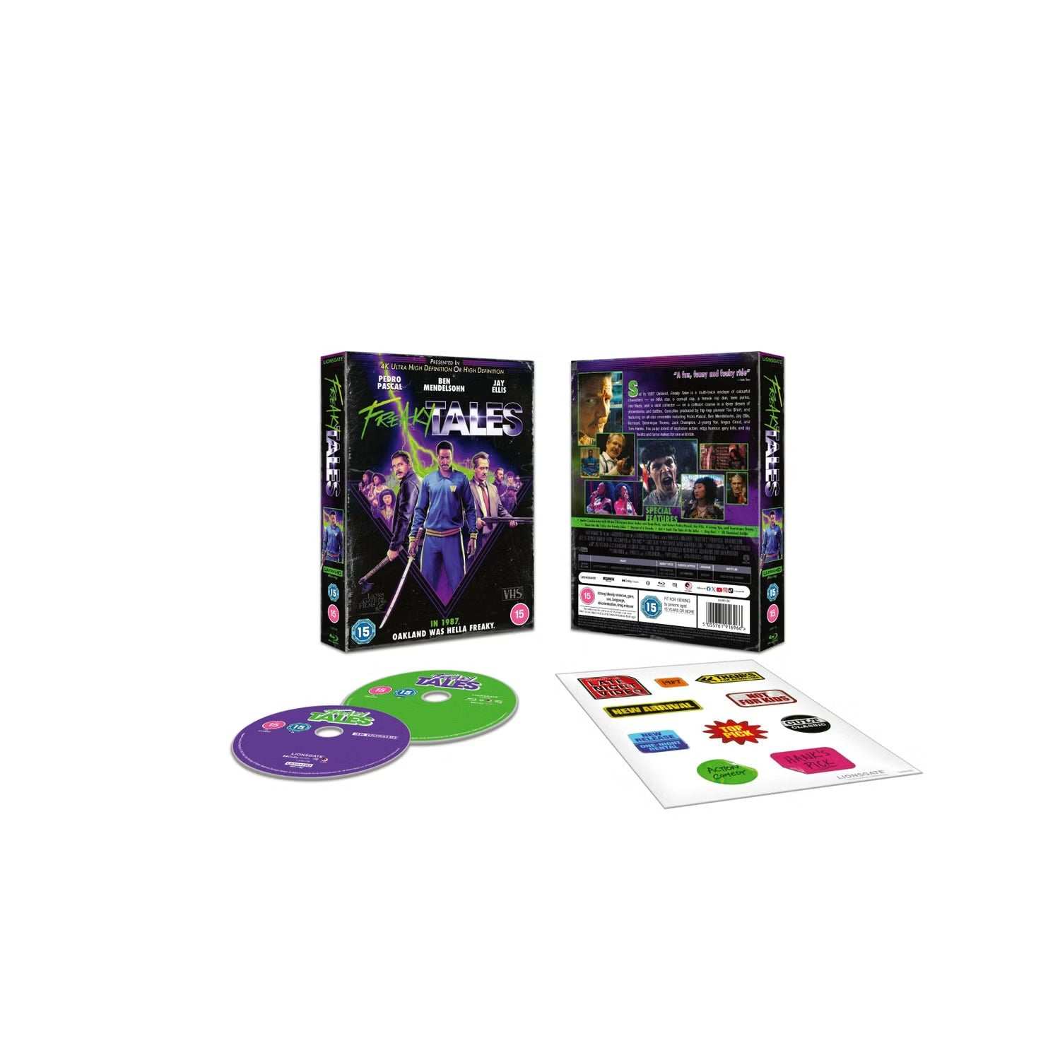 Freaky Tales UK limited collectors edition 4K Ultra HD and Blu-Ray set with bonus sticker sheet and region free packaging