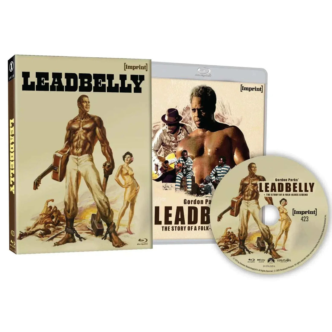 Leadbelly 1976 Blu-ray with limited edition slipcover featuring artwork and disc from Imprint Films, region free edition