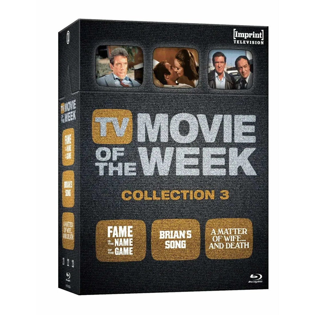 TV Movie Of The Week Collection Three limited edition 3-disc Blu-ray set with three classic 60s and 70s TV movies in hardbox packaging, region free.