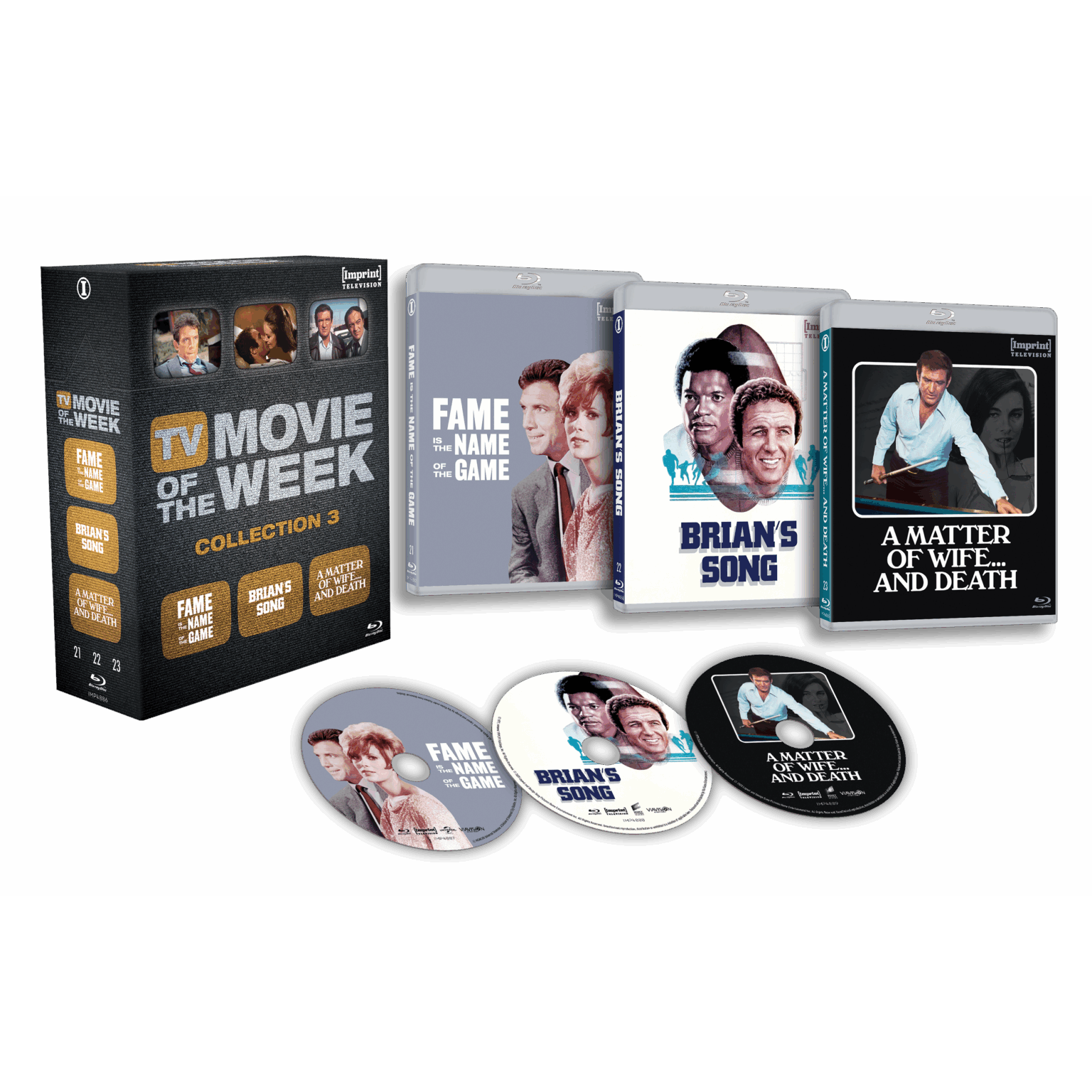 TV Movie Of The Week Collection Three limited edition 3-disc Blu-ray set with three classic 60s and 70s TV movies in hardbox packaging, region free.