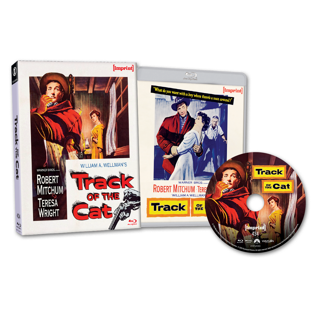 Track Of The Cat 1954 Blu-ray with limited edition slipcover featuring Robert Mitchum Western film packaging and disc