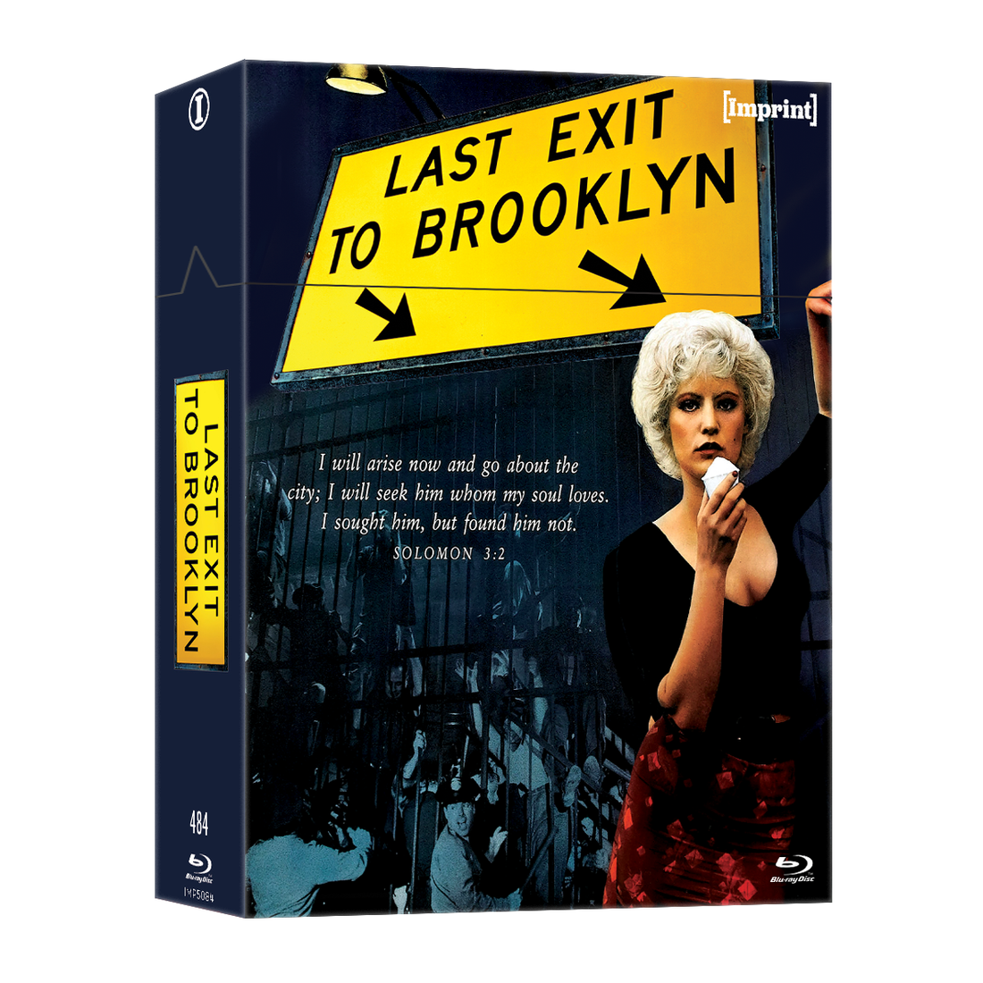 Last Exit To Brooklyn 1989 limited edition 2-disc Blu-ray hardbox with industrial 1950s Brooklyn cover art and female character smoking