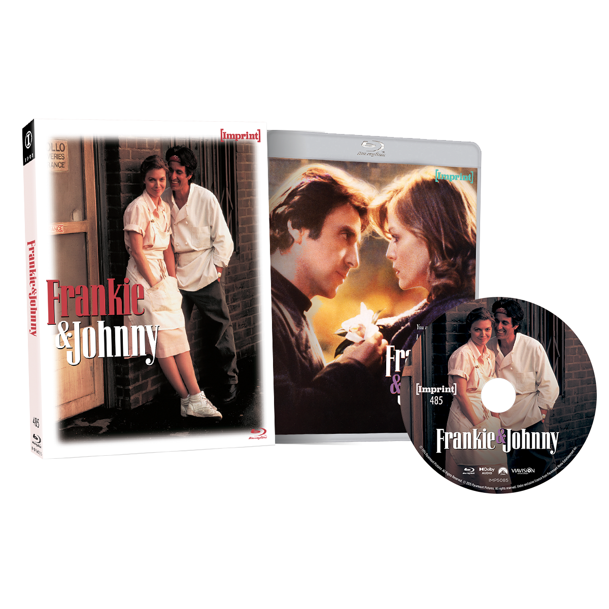 Frankie and Johnny 1991 Blu-ray with limited edition slipcover and disc showcasing romantic movie cover art
