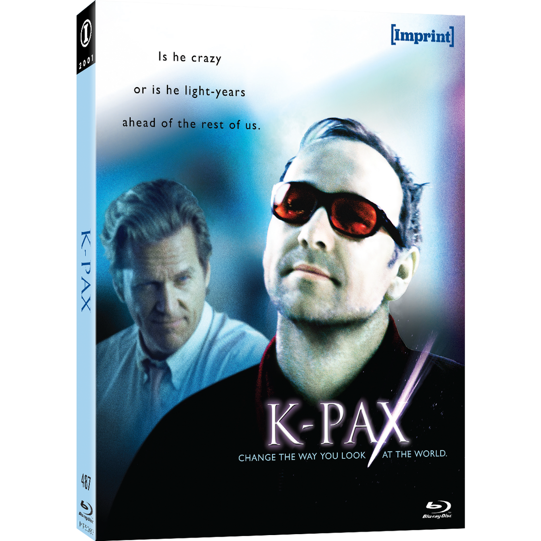 K-PAX 2001 Blu-ray with limited edition slipcover featuring Kevin Spacey and Jeff Bridges sci-fi mystery film from Imprint Films, region free.