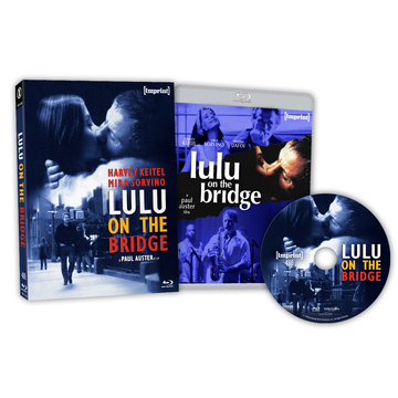 PRE-ORDER Lulu On The Bridge 1998 Blu-ray with limited edition slipcover featuring Harvey Keitel and Mira Sorvino in a Paul Auster film, region free.