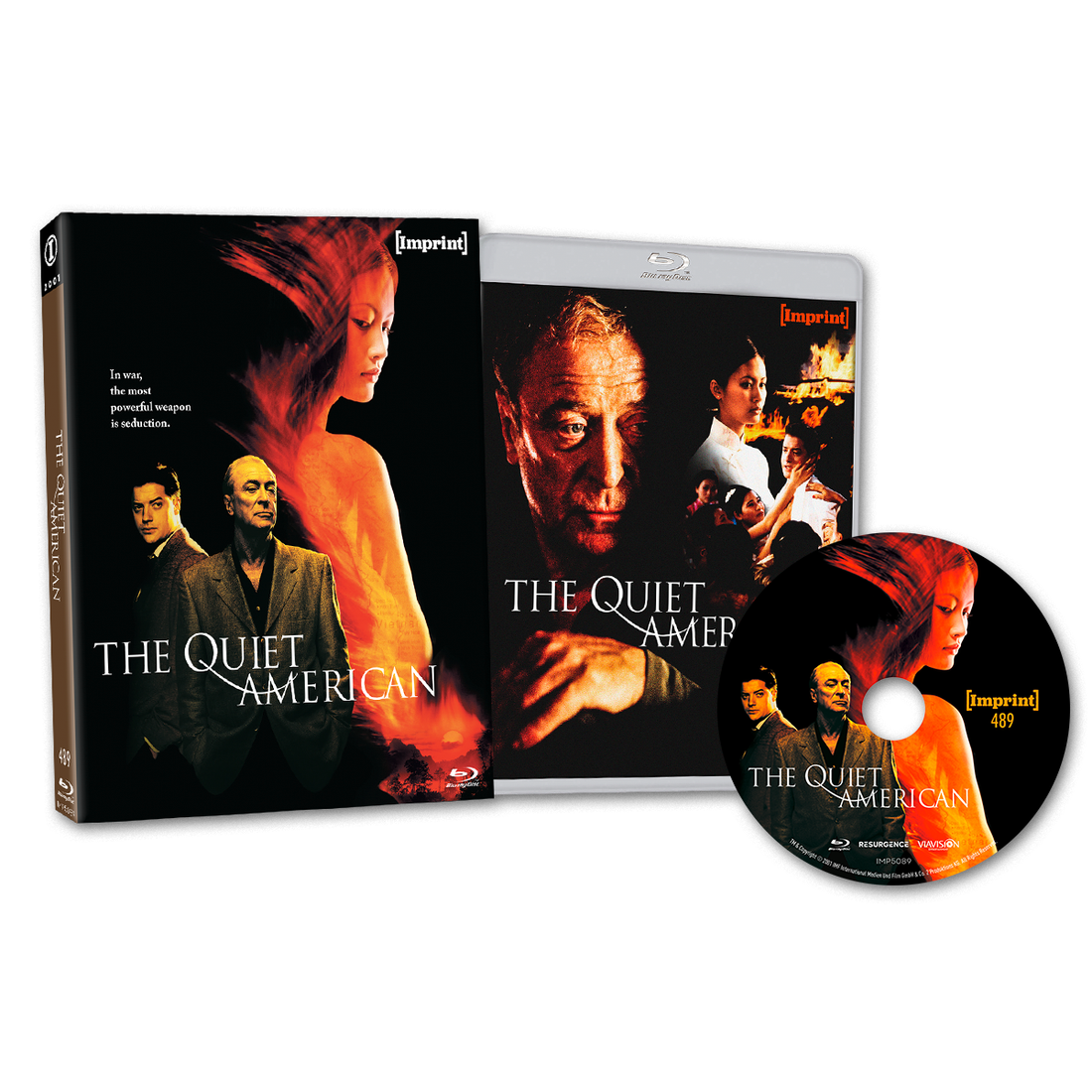 The Quiet American 2002 Blu-ray with limited edition slipcover and cases showing main characters, region free pre-order edition.