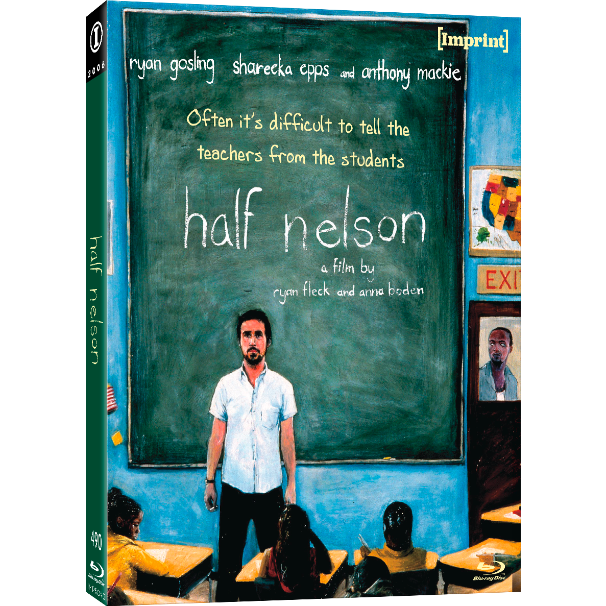 Half Nelson 2006 Blu-Ray limited edition slipcover featuring Ryan Gosling as a teacher in a classroom with students, pre-order collectible edition.