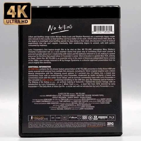 Vinegar Syndrome 4K UHD Blu-Ray slipcase set featuring Larry Fessenden's films No Telling and Habit with booklet, restored in 4K, director-approved edition