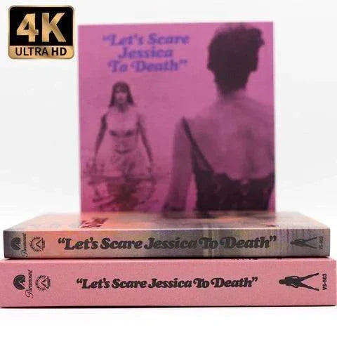 Vinegar Syndrome Let's Scare Jessica to Death 4K UHD Blu-Ray with slipcase packaging.