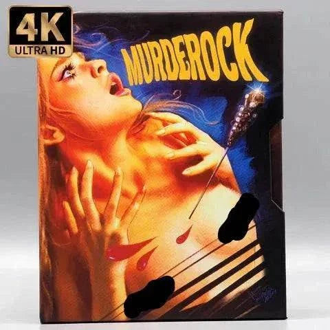 Murderock 4K UHD Blu-Ray with slipcase from Vinegar Syndrome featuring dramatic cover art.