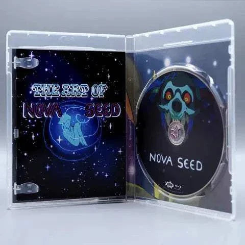 Cartuna - Nova Seed Blu-Ray with Slipcover, open case showing disc and "The Art of Nova Seed" booklet.