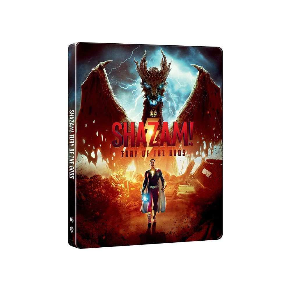 Shazam! Fury of the Gods 4K UHD + Blu-Ray Steelbook with Limited Edition Full Slip, superhero cover art.