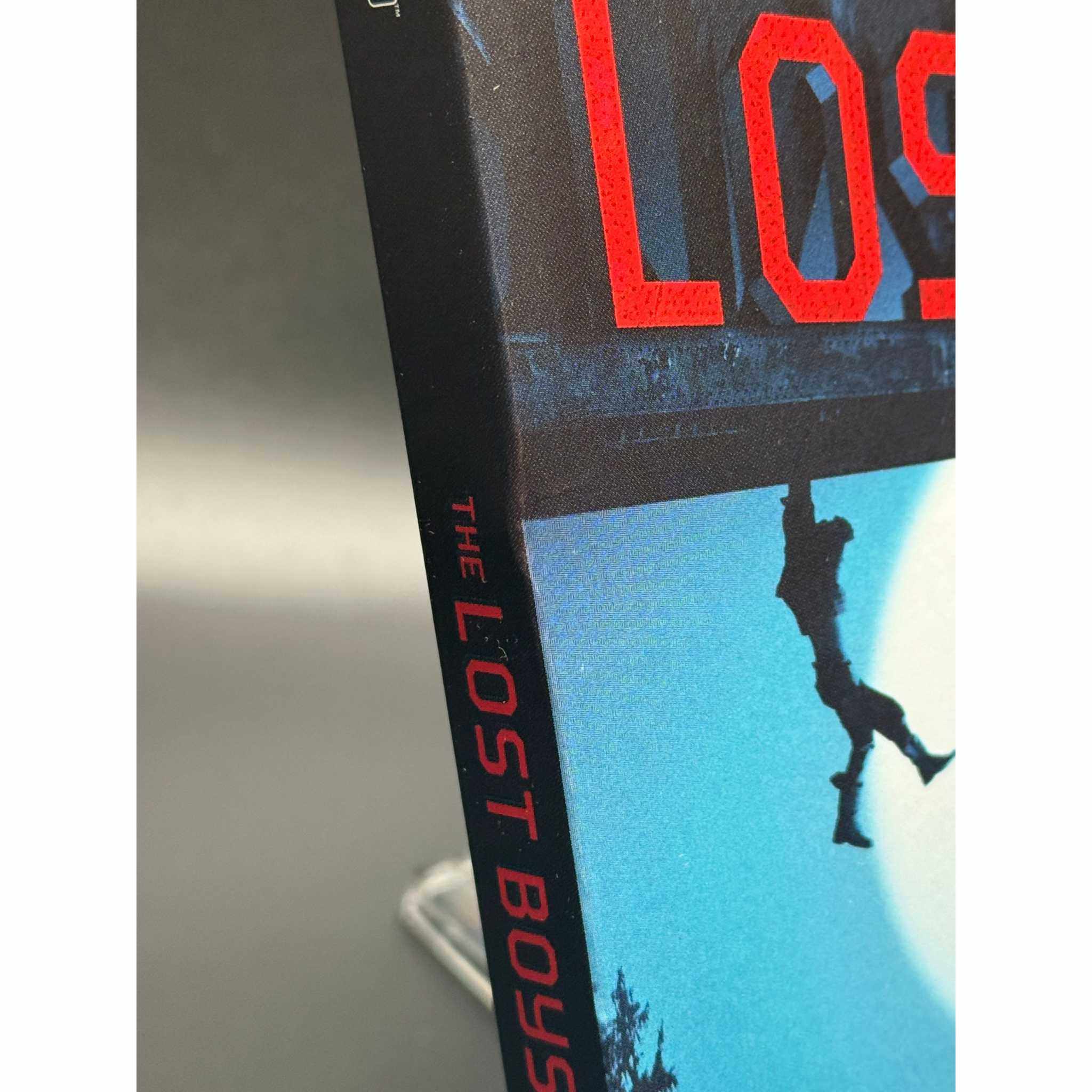 Lost Boys 4K UHD Blu-Ray pre-owned with slipcover in very good condition, minor indent on cover.