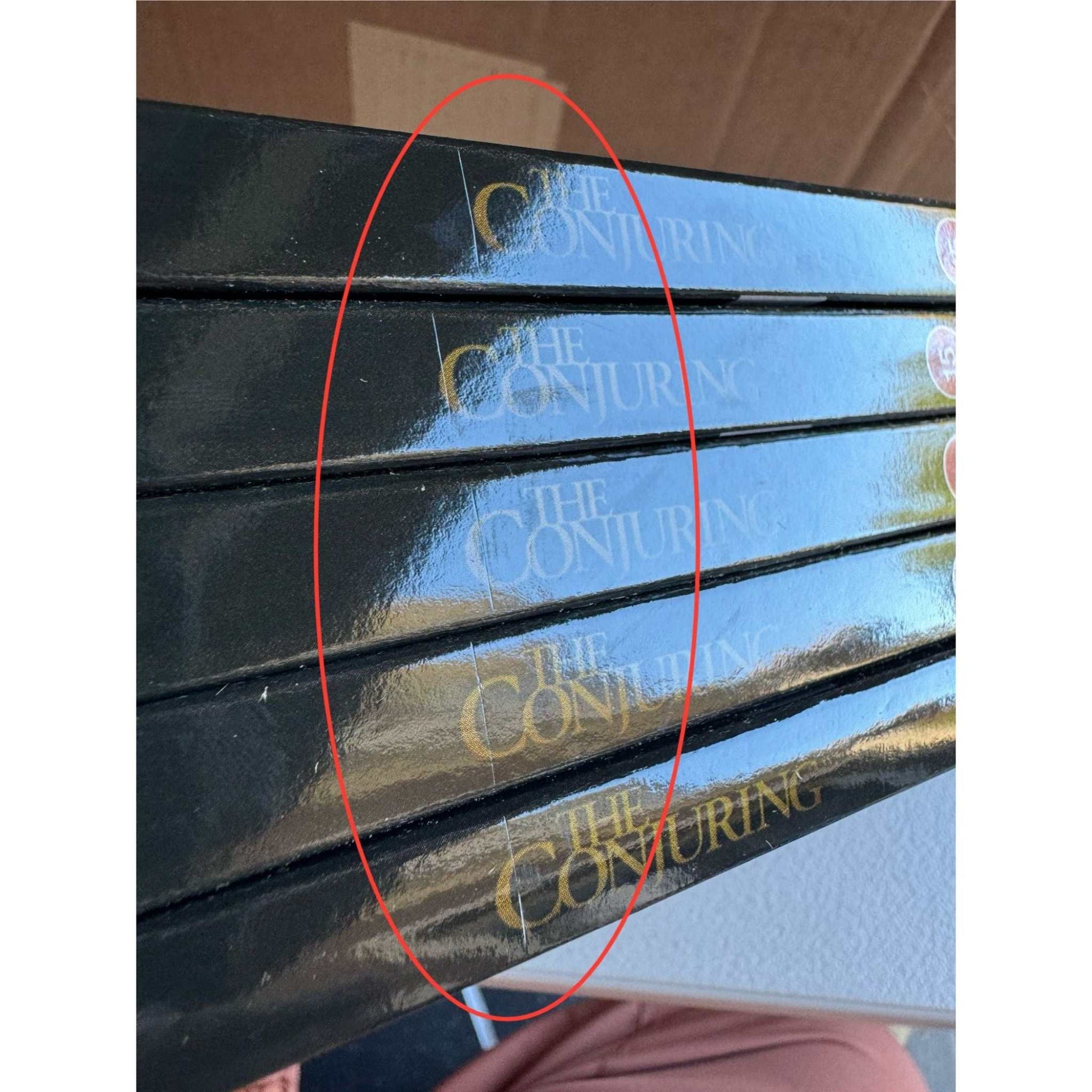 Stack of The Conjuring 4K Ultra HD UK Standard Edition Blu-Ray movies with slipcovers in black cases