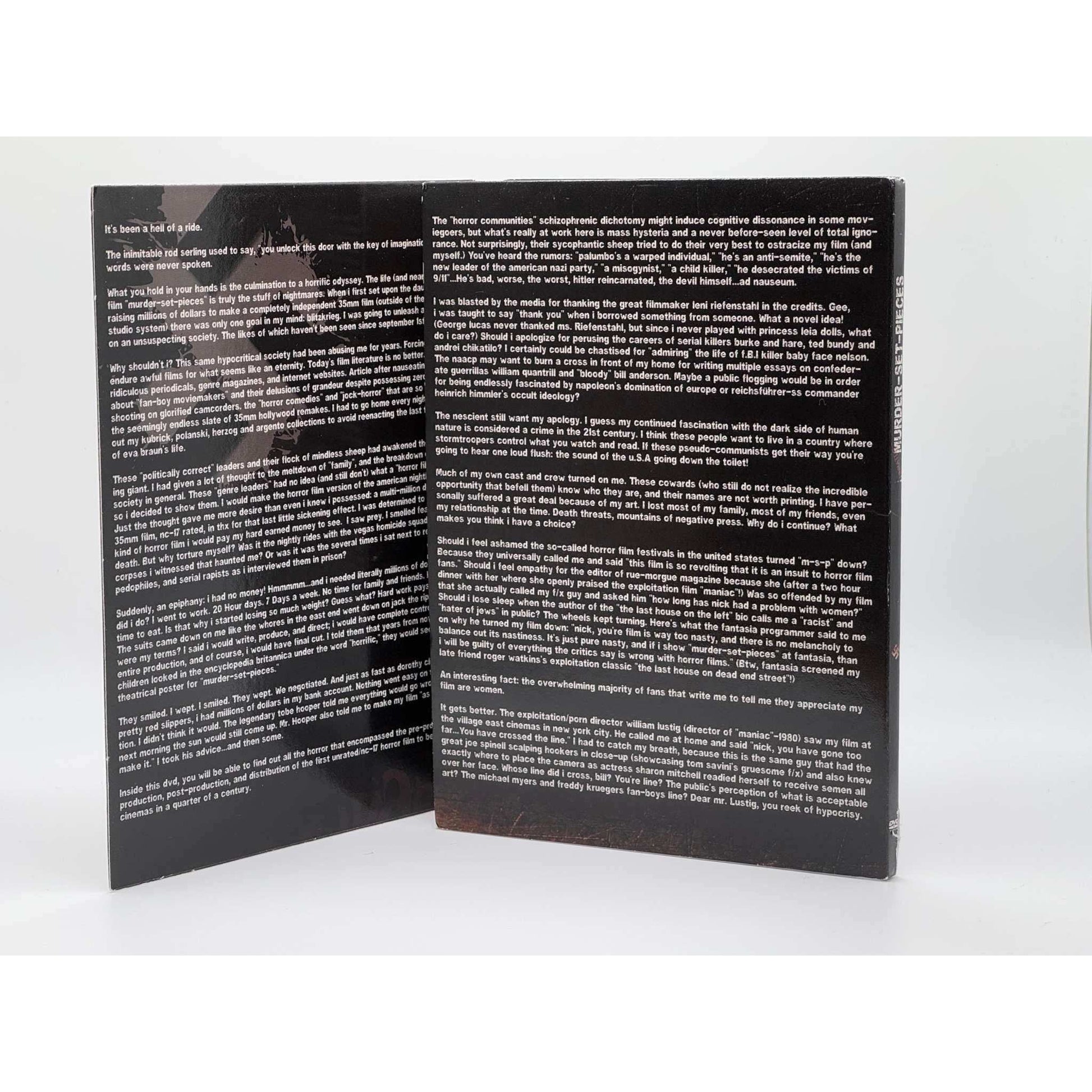 Rare original "Murder-Set-Pieces" DVD, unrated director's cut, signed by Nick Palumbo.