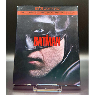 The Batman 4K UHD and Blu-Ray with Slipcover, used condition, visible wear on slipcover.