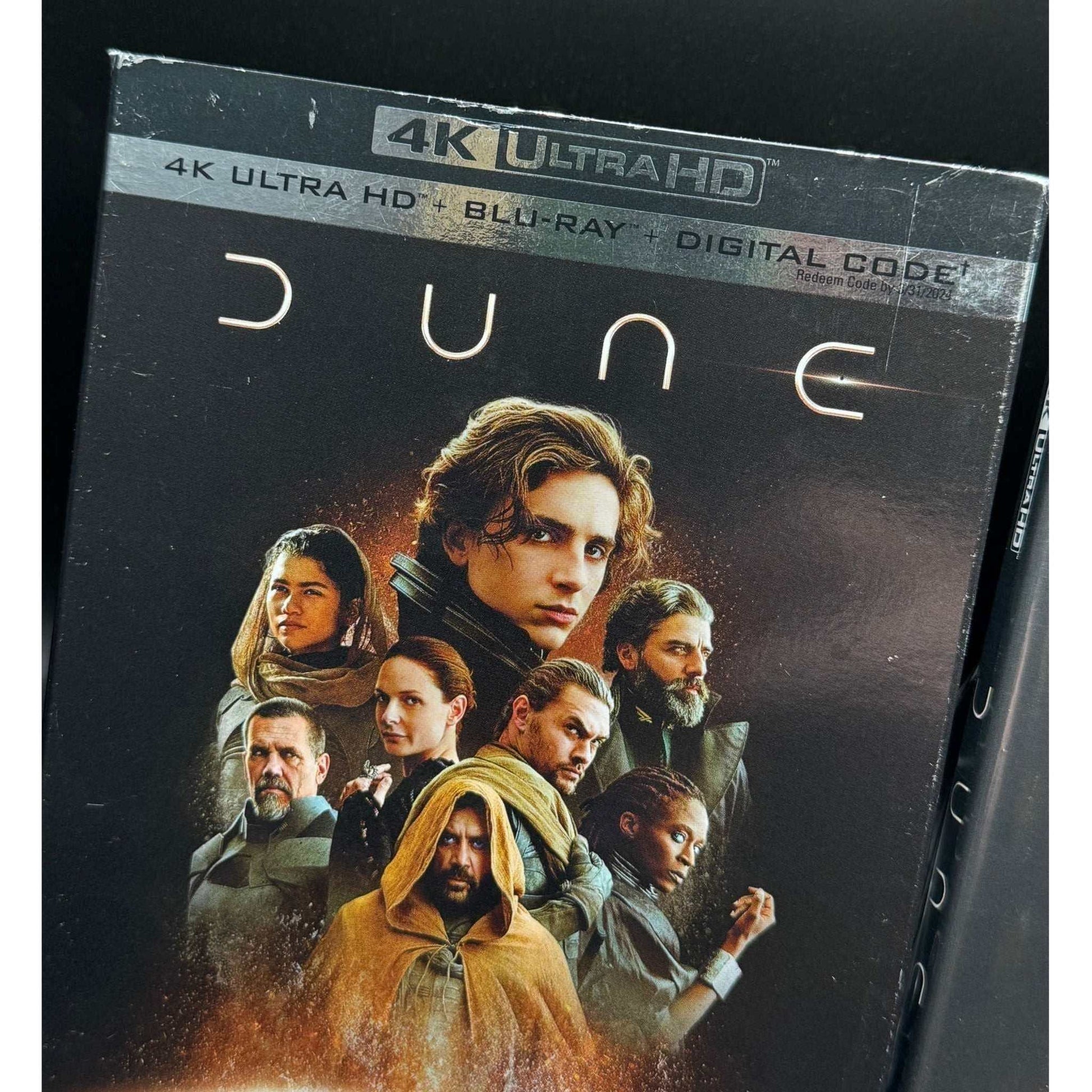 Dune: Part One 4K UHD + Blu-Ray used with slipcover featuring film characters.