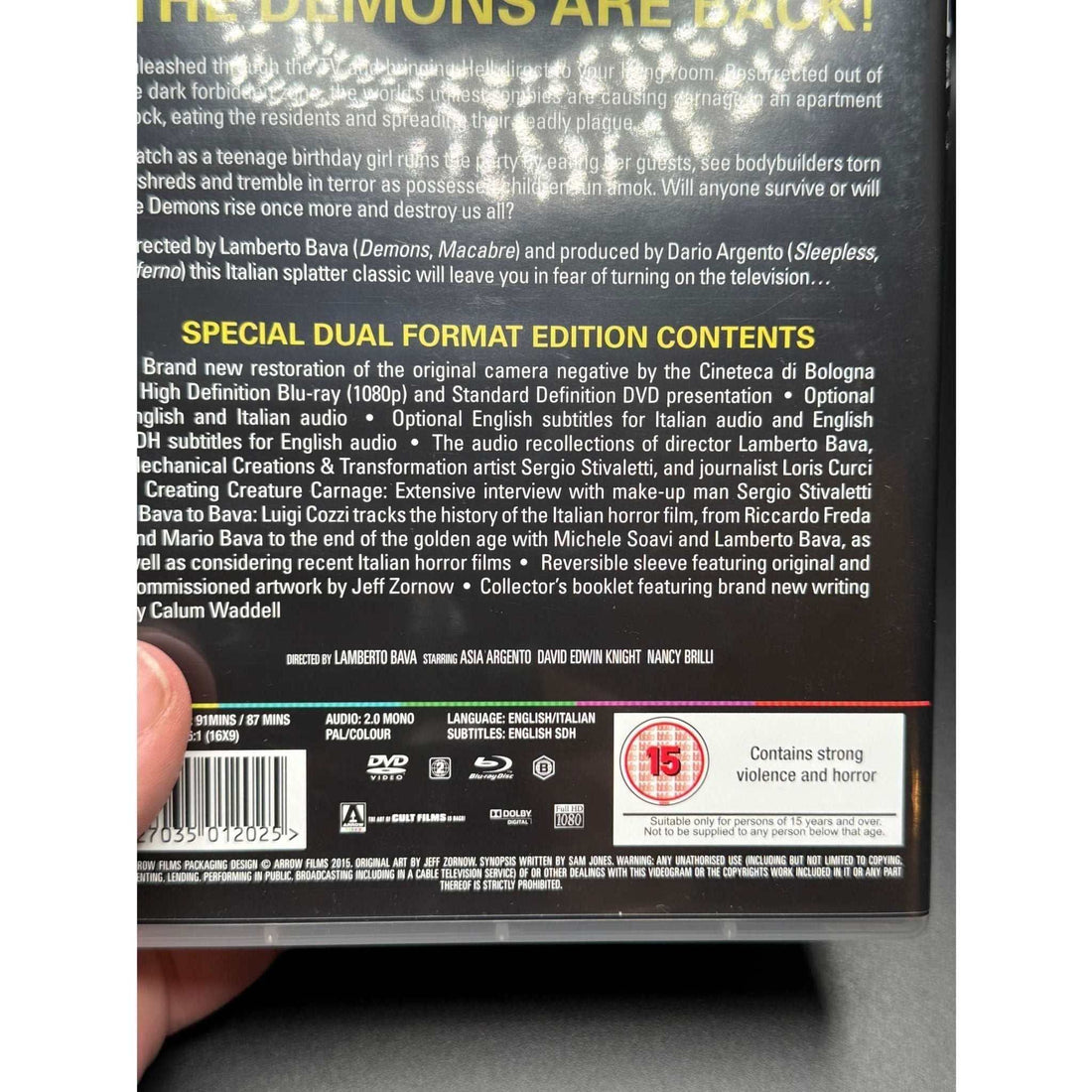 Demons + Demons 2 Blu-ray bundle, used, Region B, Arrow Films.