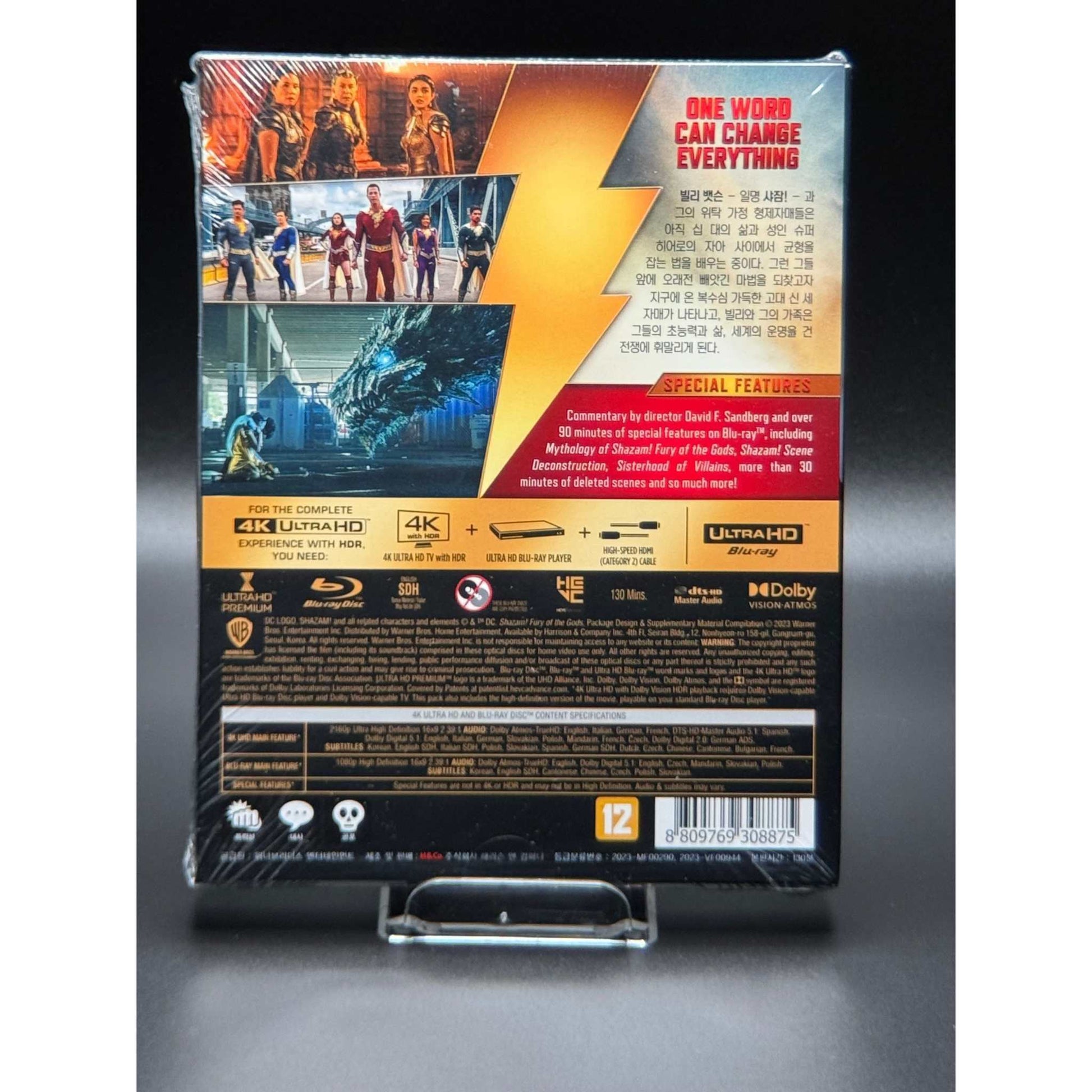 Shazam! Fury of the Gods 4K UHD Blu-Ray Steelbook with Limited Edition Full Slip packaging.
