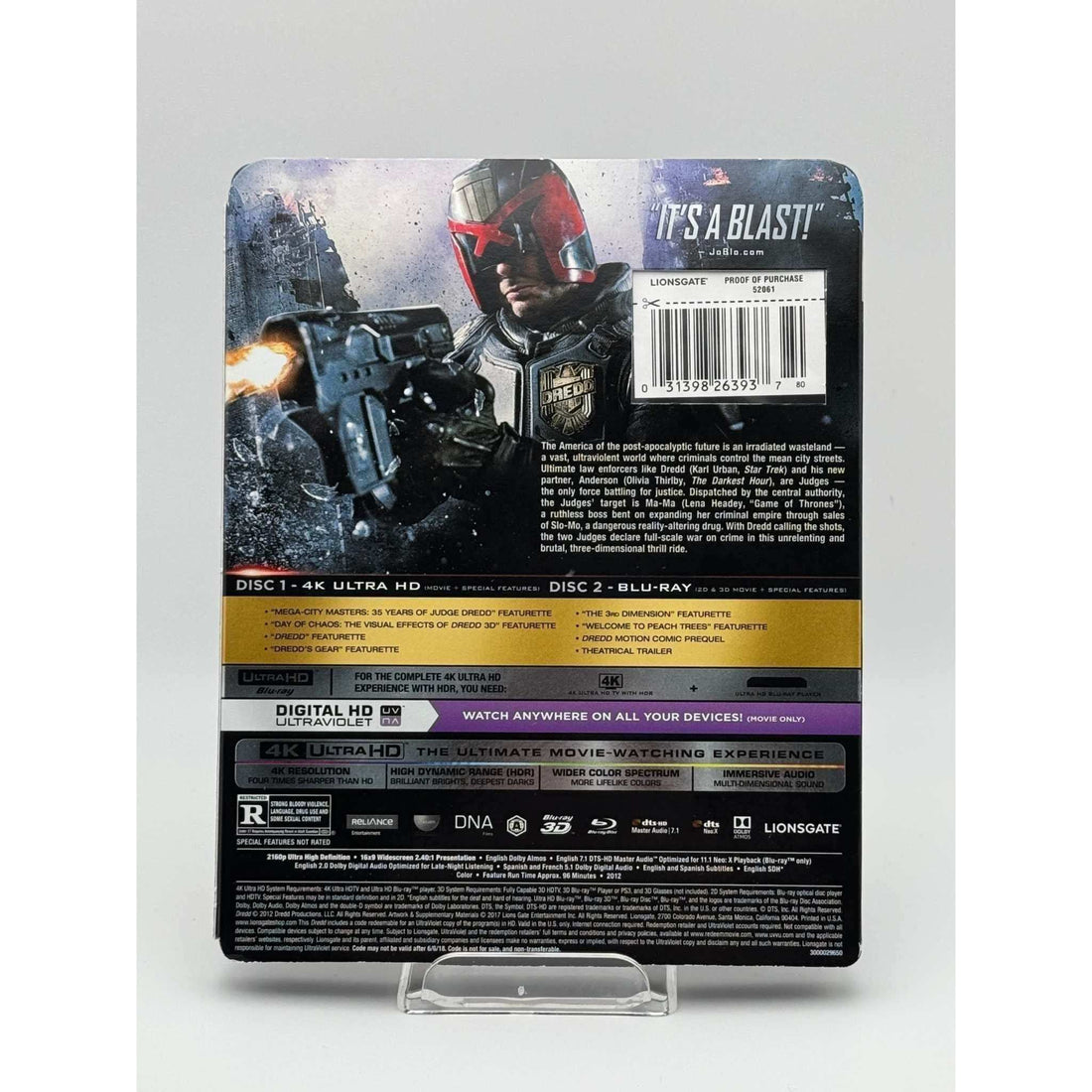 Dredd 4K UHD + Blu-Ray front slipcover