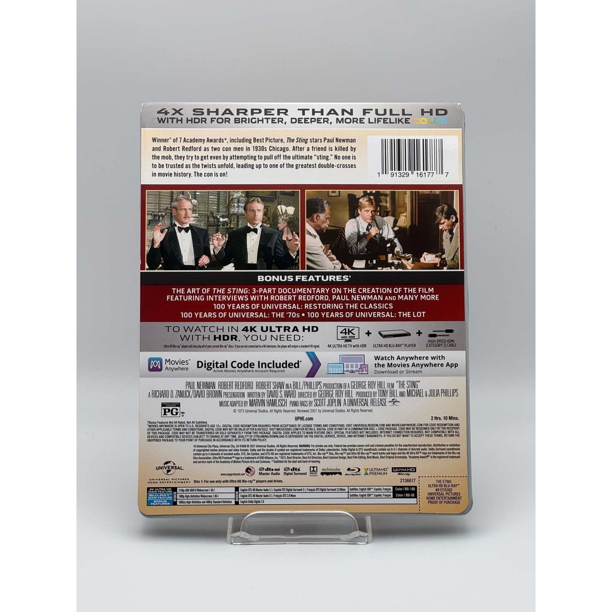 The Sting 4K UHD + Blu-Ray Limited Edition Steelbook back jcard