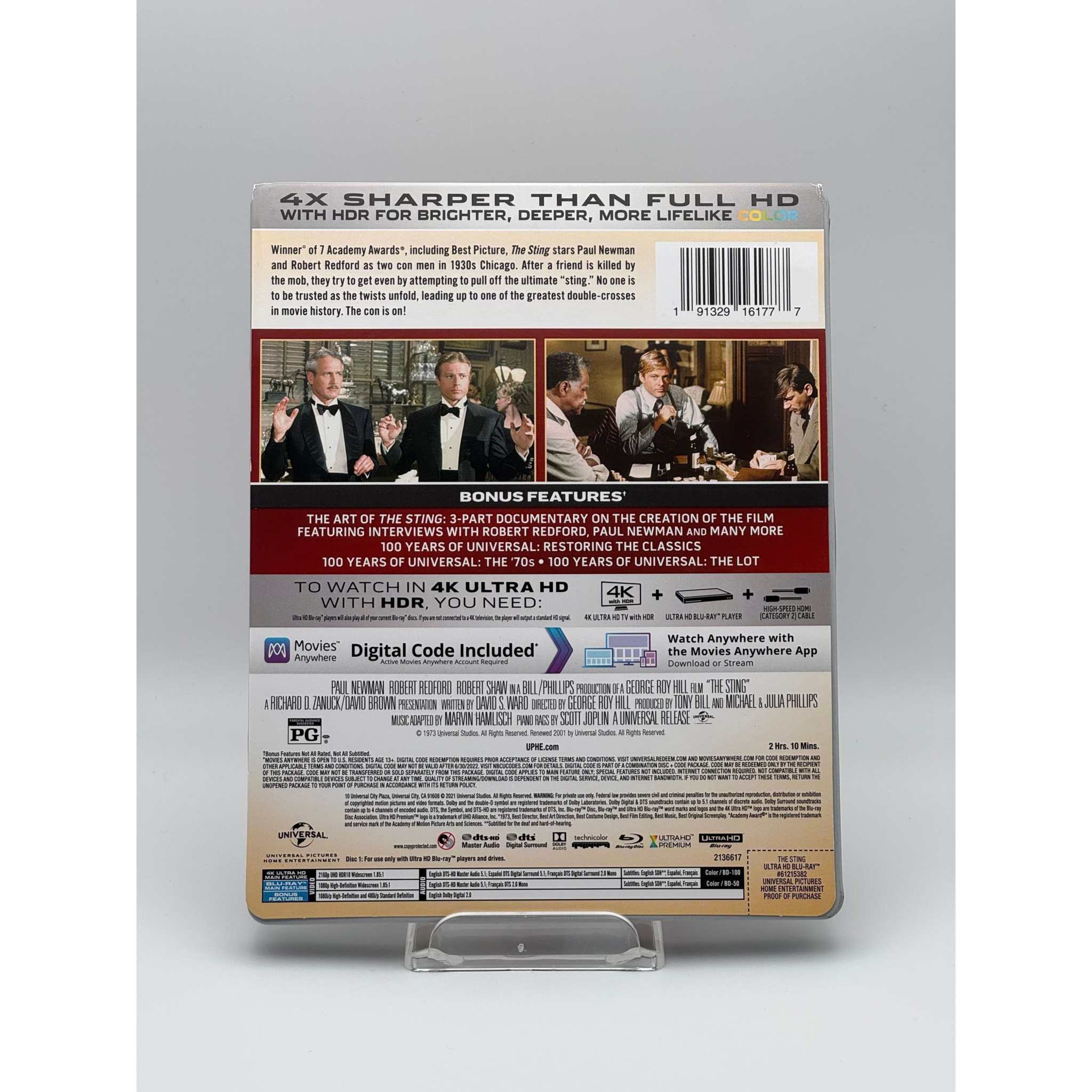 The Sting 4K UHD + Blu-Ray Limited Edition Steelbook back jcard