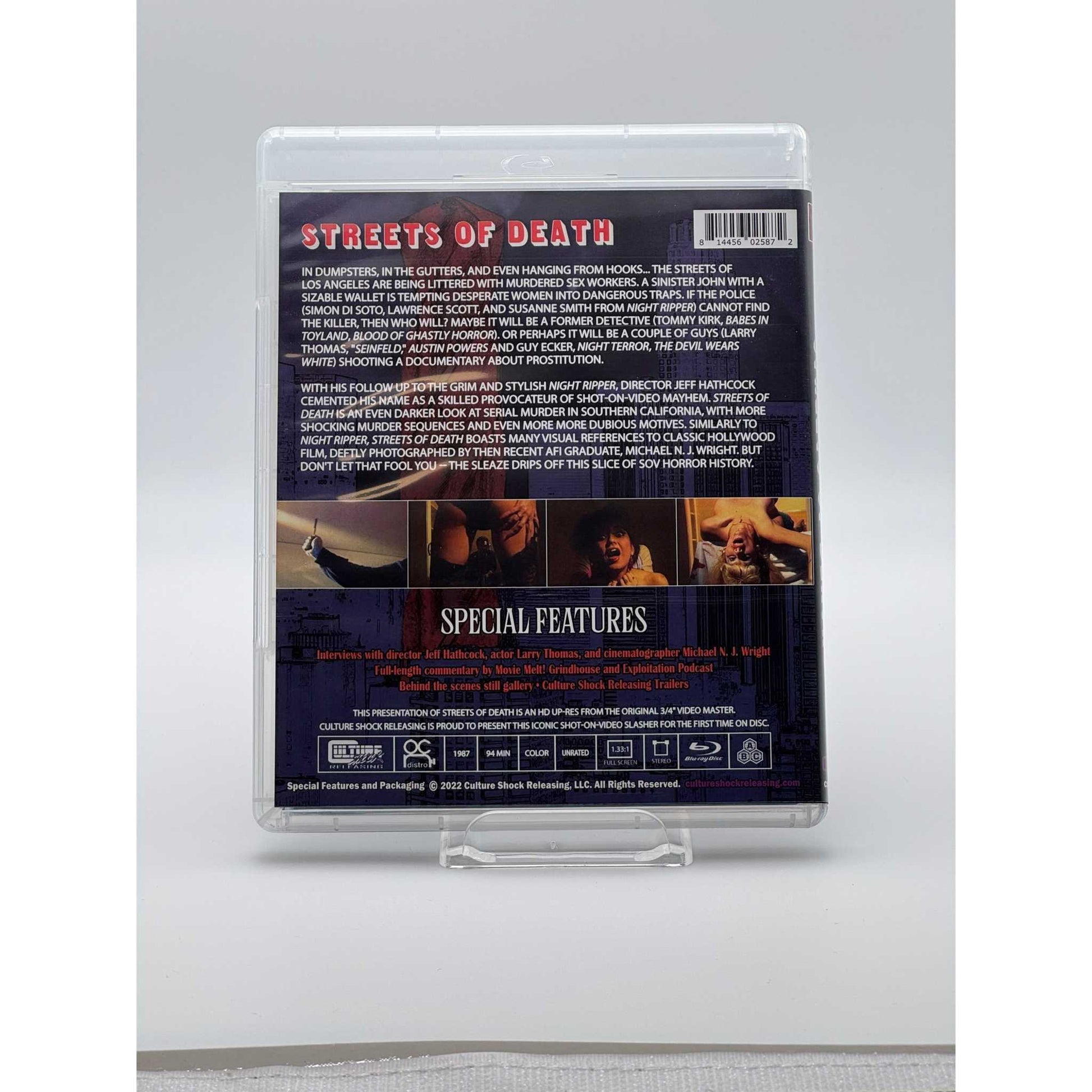 Streets of Death Blu-Ray Culture Shock with Slipcover inside reverse  back cover