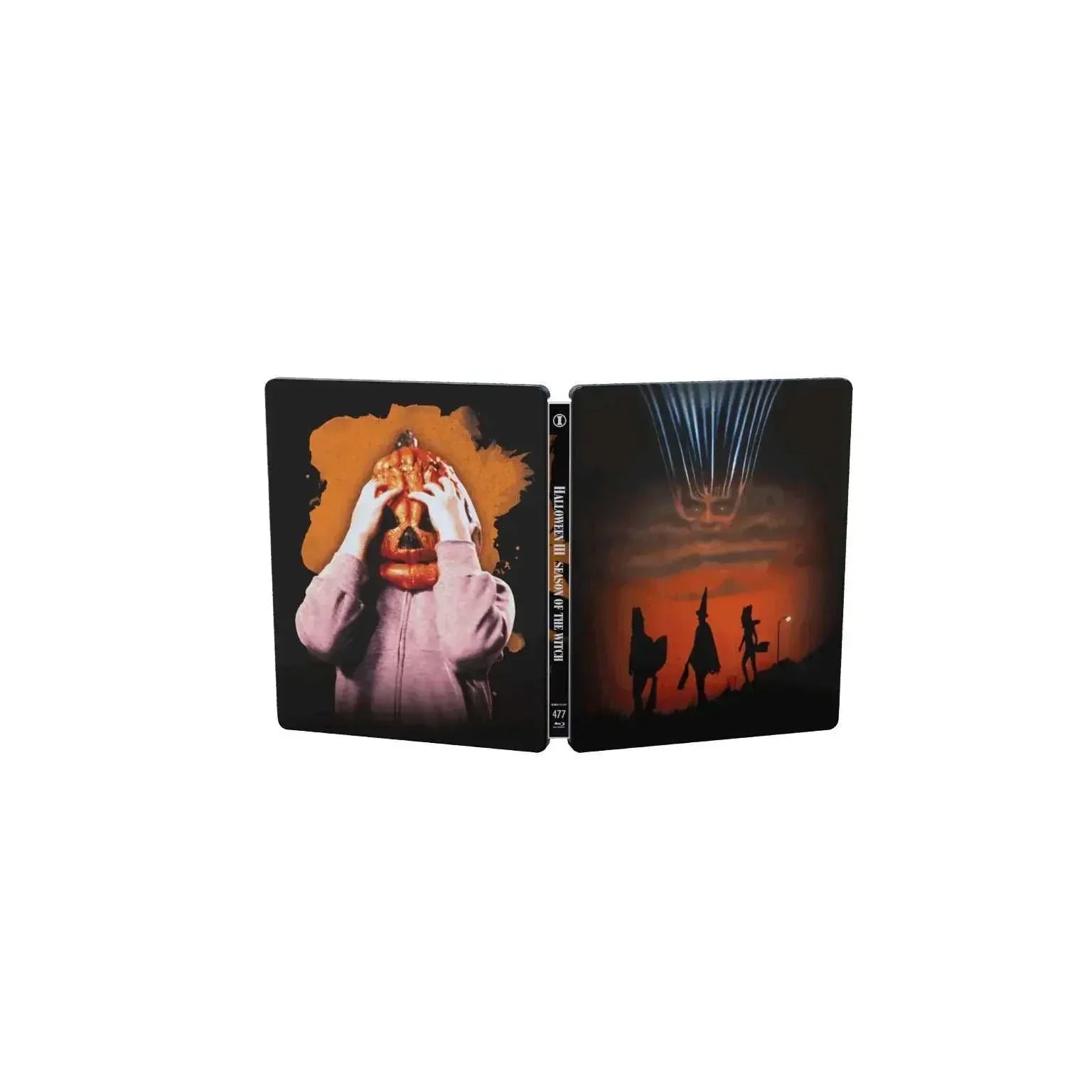 Limited edition Halloween I – V 4K UHD Blu-ray steelbook set with horror-themed artwork and Jack O’Lantern packaging, region free.