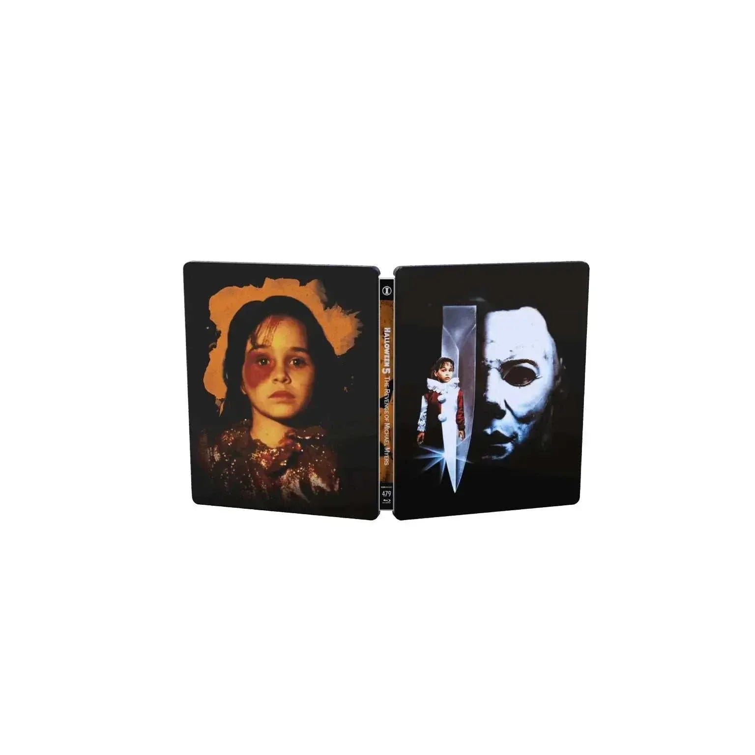 Halloween I – V limited edition 4K UHD and Blu-ray steelbook collection with iconic horror Michael Myers and related imagery