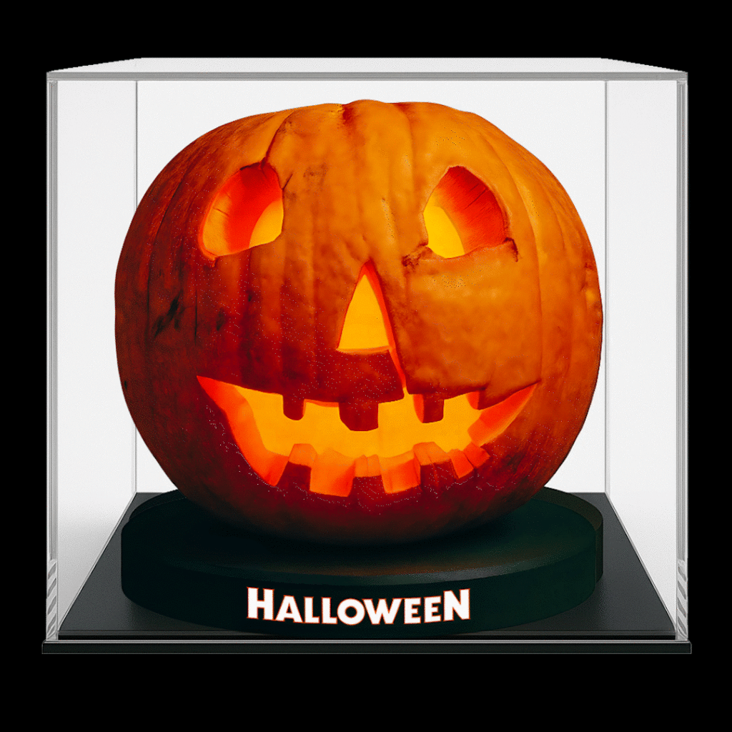 Limited edition Halloween I – V 4K UHD and Blu-ray collection jack o'lantern with flickering LED light in protective display case