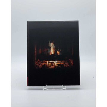 Dekanalog Adult Swim Yule Log Blu-Ray with lenticular slipcover featuring a cozy crackling fire design