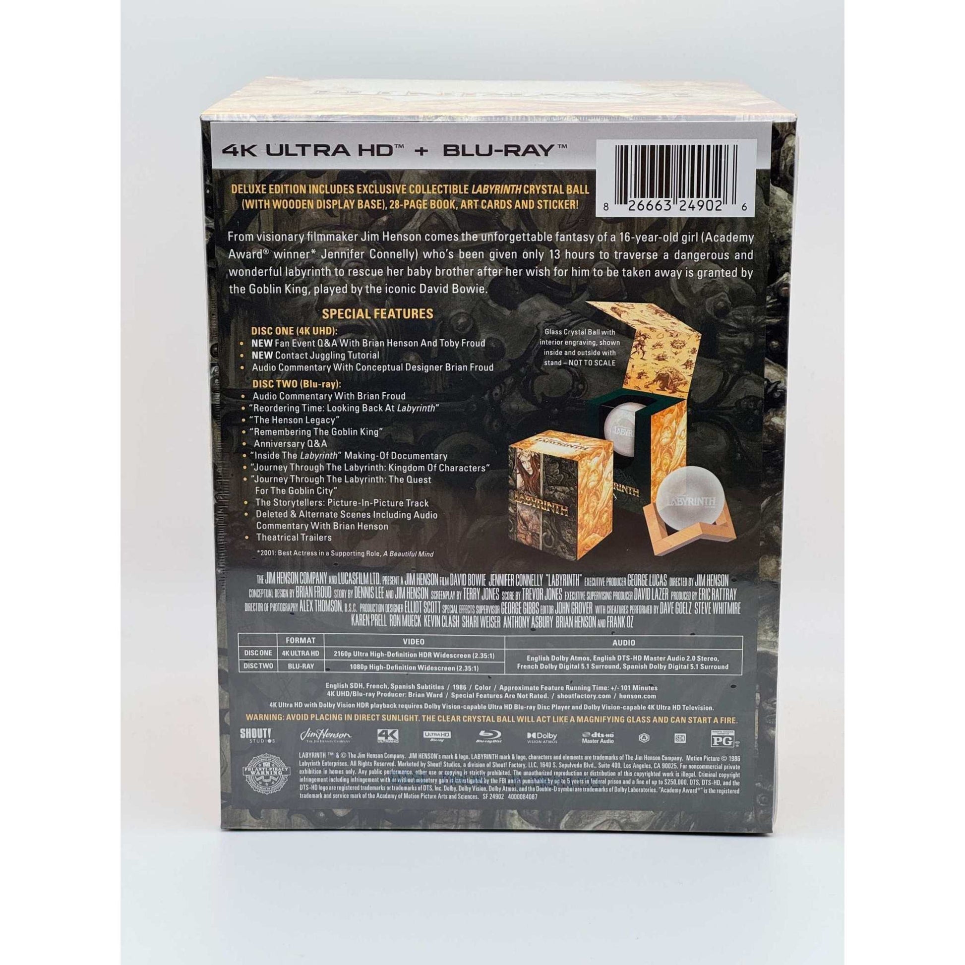 Labyrinth Limited Collector's Set 4K UHD + Blu-Ray with Big Box back live picture