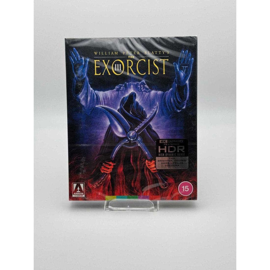 The Exorcist III Limited Edition 4K Ultra HD with slipcover, showing eerie artwork and HDR sticker.