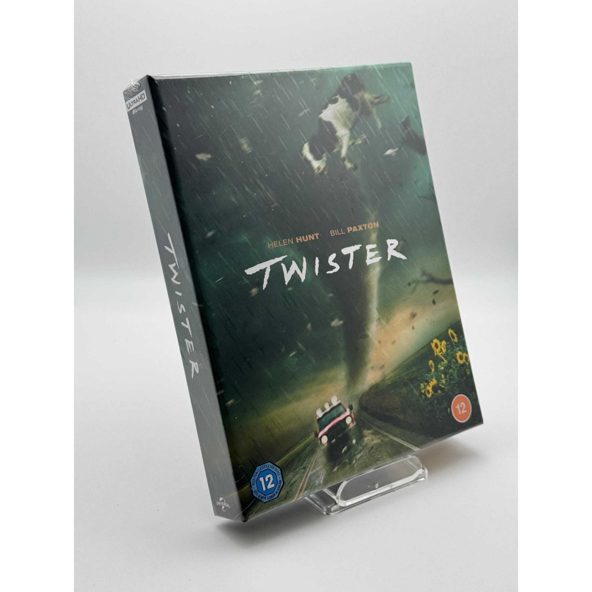 Twister Limited Edition Steelbook 4K Ultra HD and Blu-Ray with tornado storm artwork and collectible slipcase