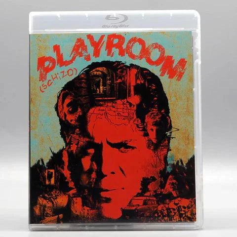Vinegar Syndrome Playroom Blu-ray with slipcover featuring horror movie artwork and 4K restored edition