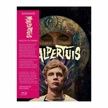 Malpertuis Limited Edition Blu-ray cover featuring a young man and gothic artwork, with details of a 4K restoration and bonus features.