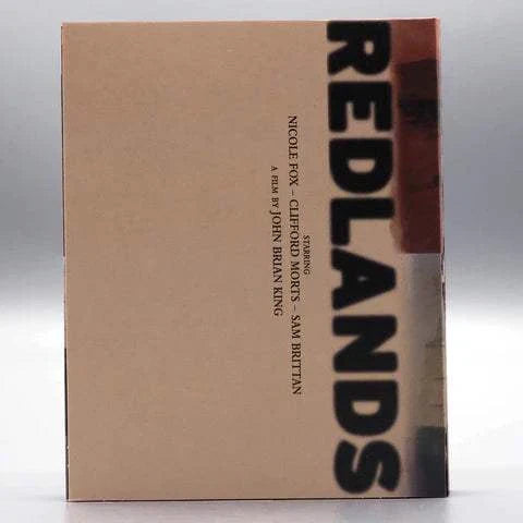 Dekanalog Redlands Blu-Ray with slipcover featuring minimalistic design and bold title text